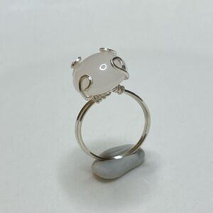 Handmade Sterling Silver Rose Quartz crystal ring